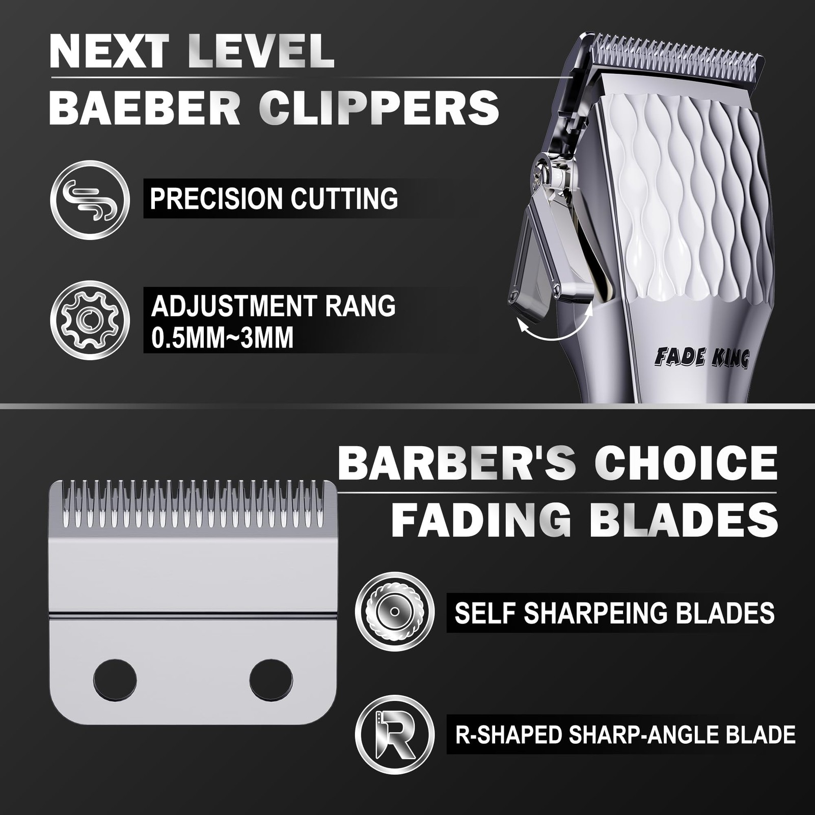 Fade King Hair Clippers for Men – Professional Clippers for Hair Cutting, Beard
