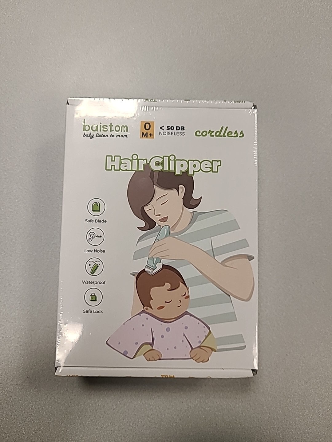 Baistom Baby Quiet Kids Hair Trimmer Clipper Children Cordless BRAND NEW Safe