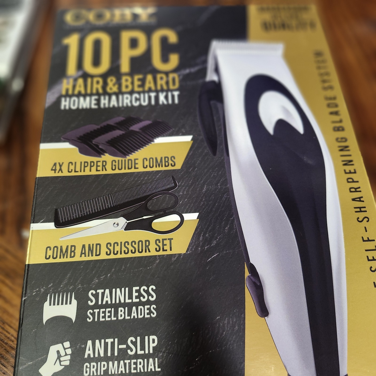 Coby 10 pc hair & beard home haircut kit, Beard Trimmer, Hair Clippers For Men