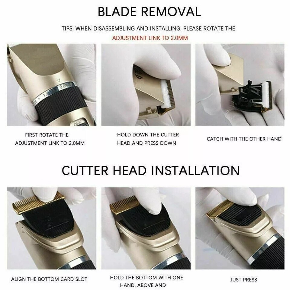 Mens Professional Hair Clippers Trimmer Barber Hair Cutting Kit Machine Cordless