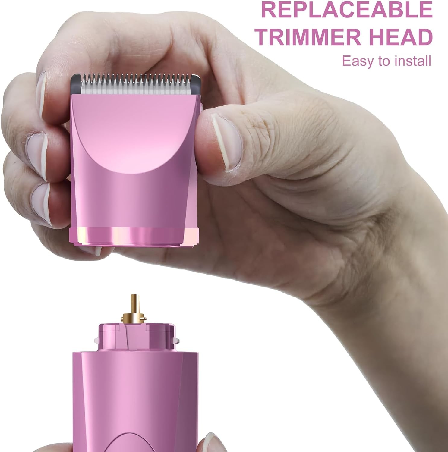 Electric Body Hair Trimmer Men Women Groin Bikini Wet Dry Shaver Waterproof Pink