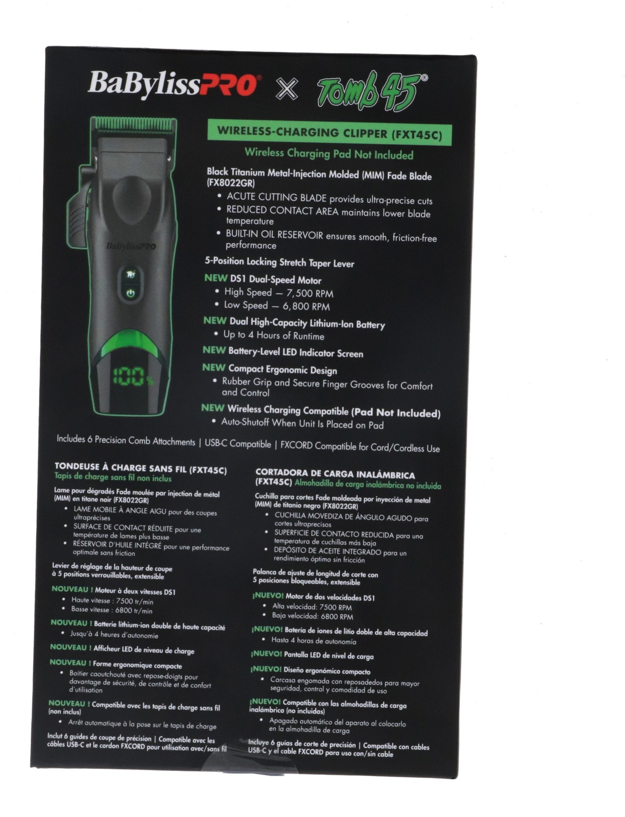BaBylissPro x Tomb45 SilverFX Wireless Charging Trimmer