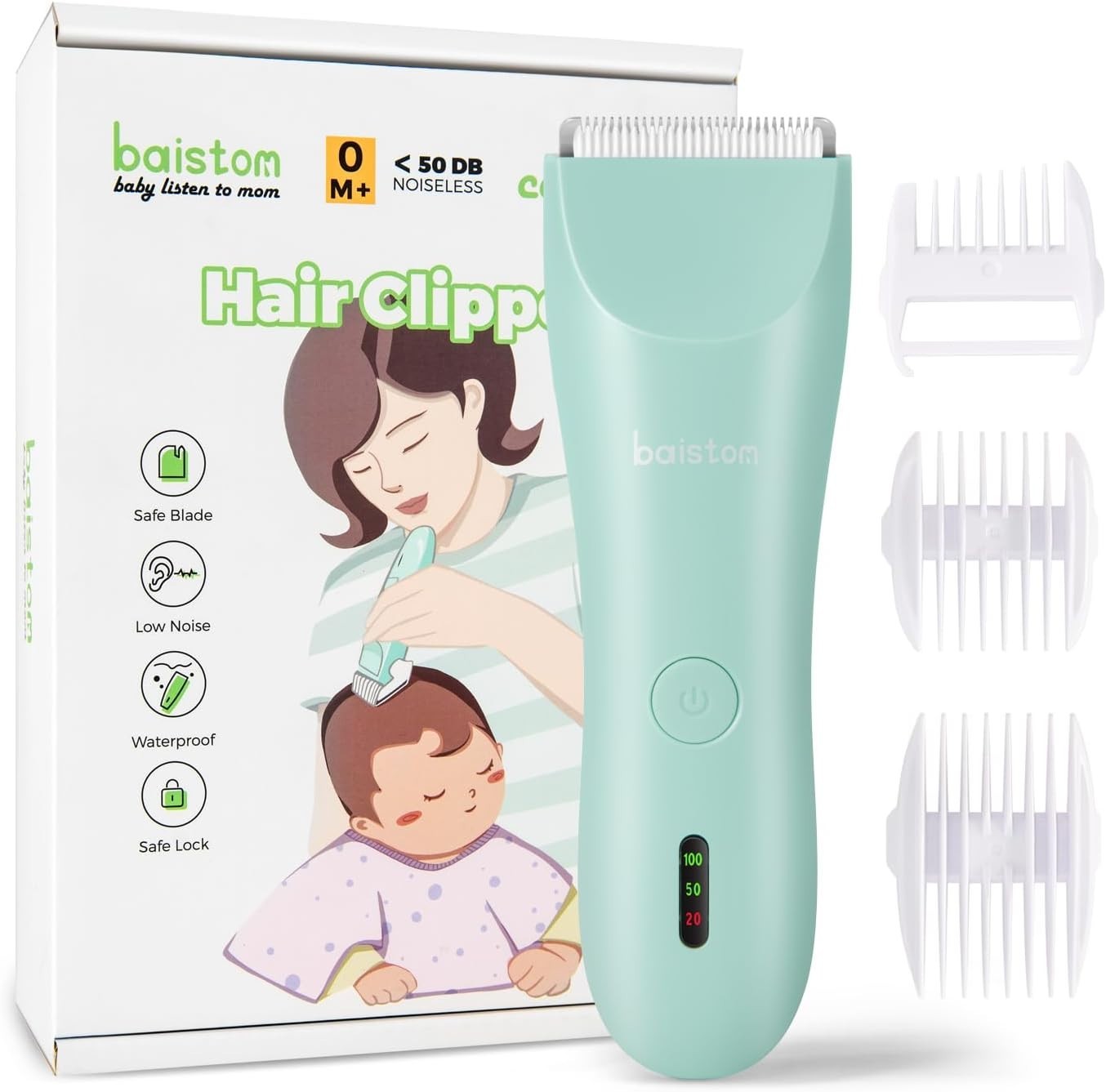 Quiet Baby Hair Clippers with Hair Cutting Kit – Safe & Stylish for Kids 0-12Y
