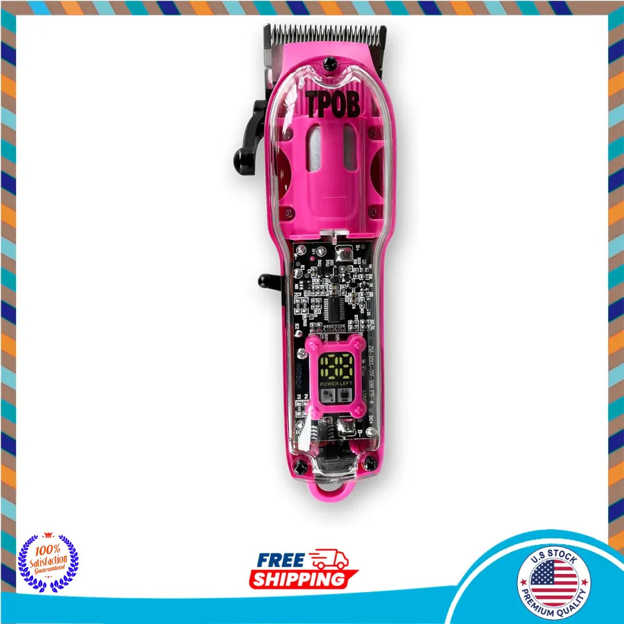 TPOB Slime 2 Barber Hair Clippers 6800 RPM X Fade Blade Matte Green Pink