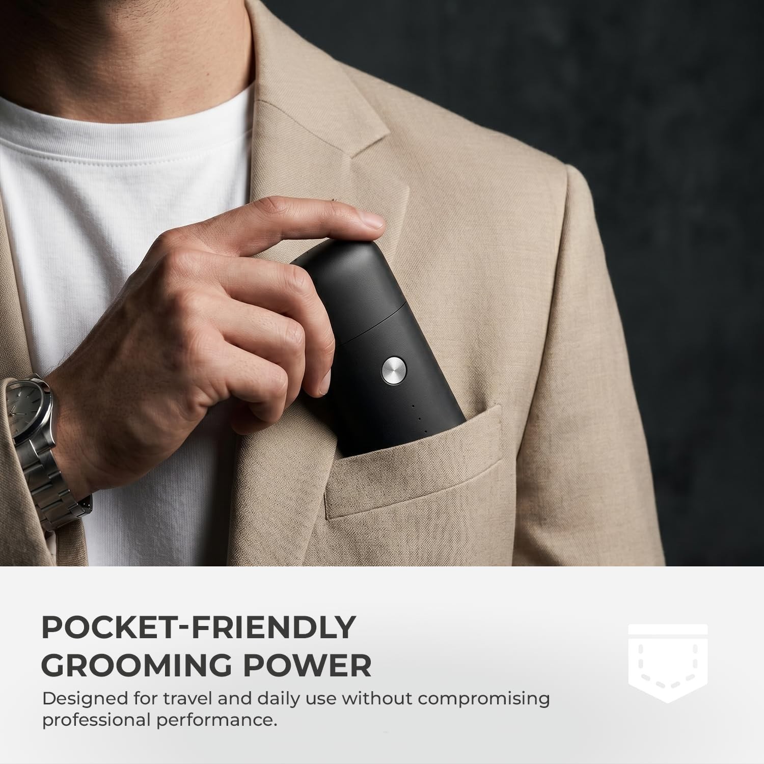 VGR Pocket Beard Trimmer delivers compact, precise, powerful grooming anywhere