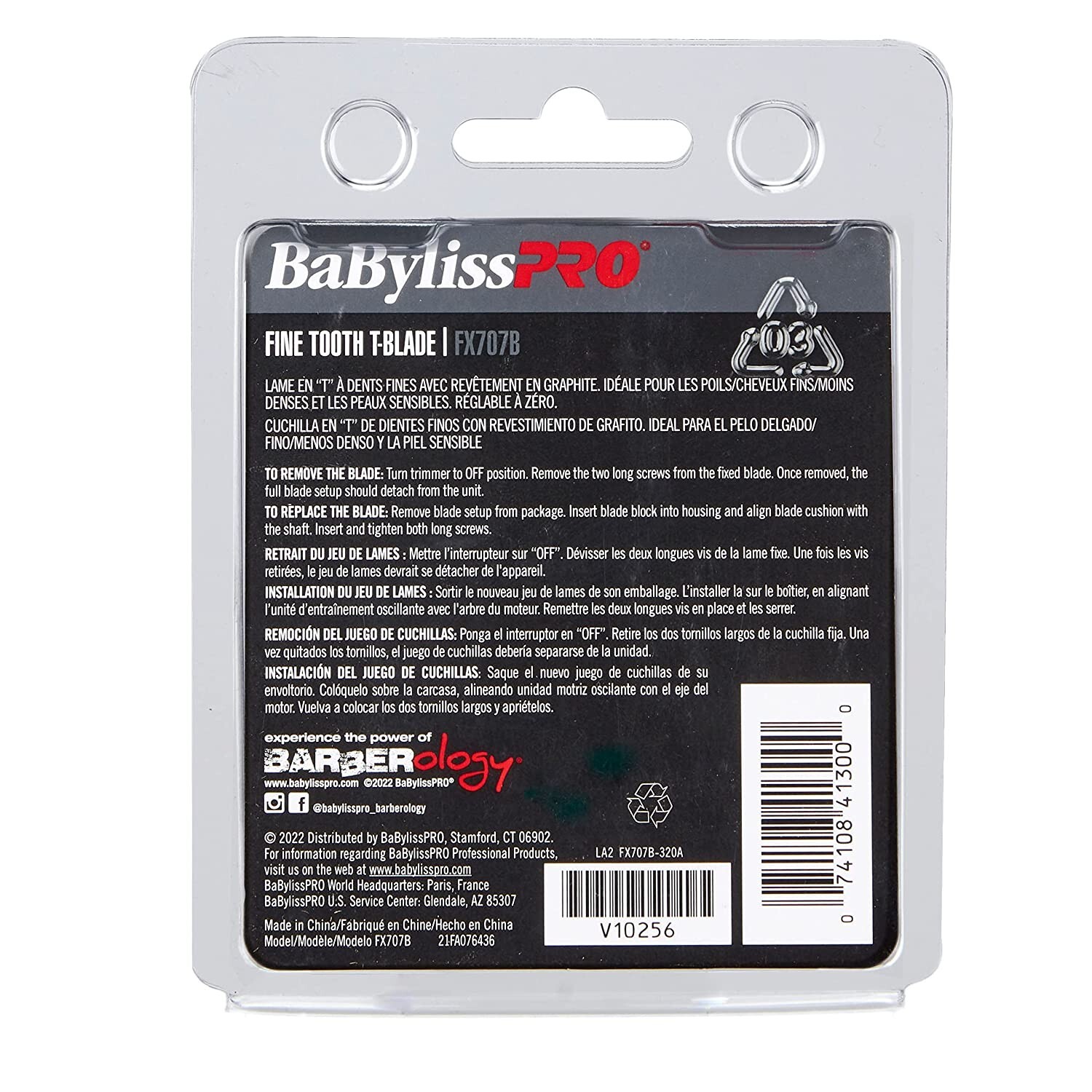 BaBylissPRO Black Graphite Fine Tooth Replacement Blade | FX707B