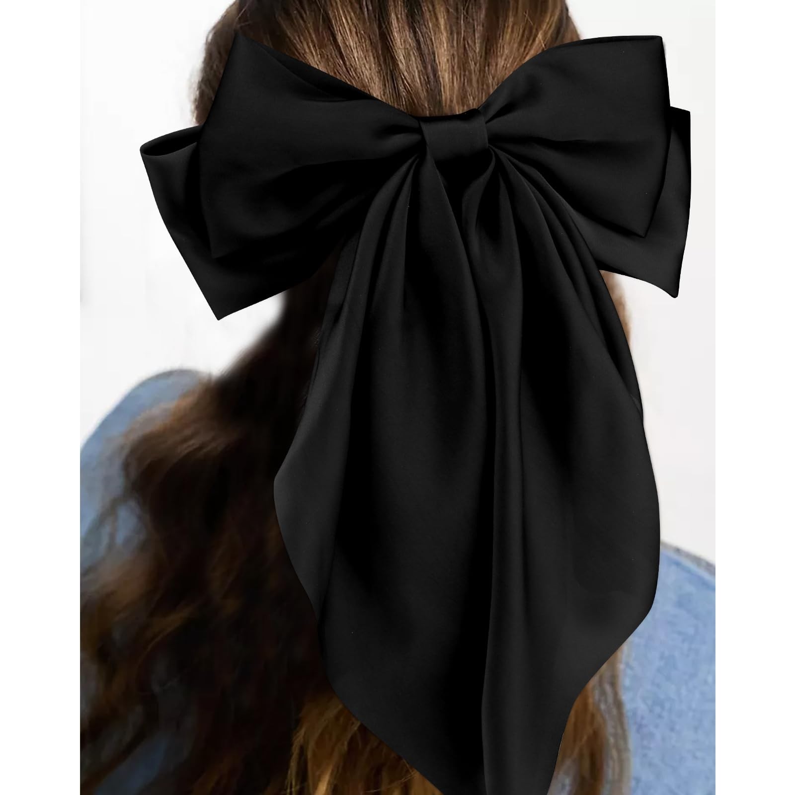 Velscrun Hair Bows for Women Girls 1 Count (Pack of 3), Black, white, pink