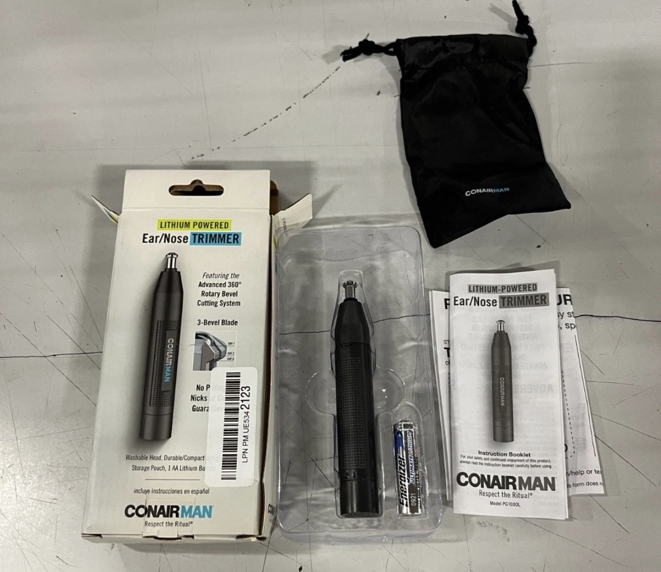 ConairMAN Lithium Powered Ear & Nose Trimmer Open Box Complete Battery Included