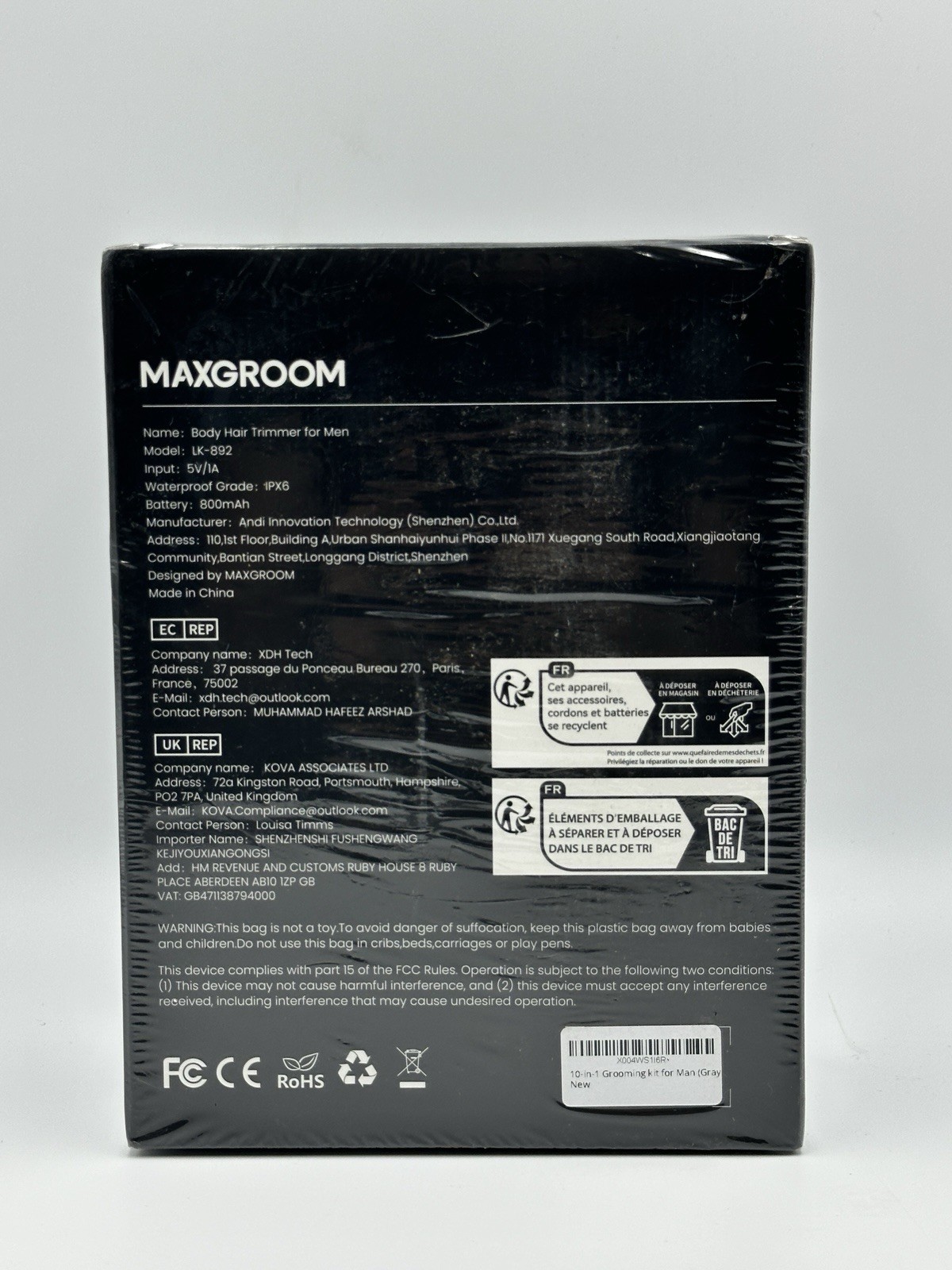 MAXGROOM Men’s 5-in-1 Body Shaver Electric Trimmer VIO Shaver USB Rechargeable