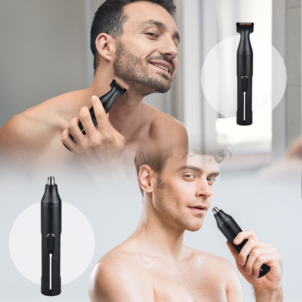 4-in-1 Ear and Nose Hair Trimmer Eyebrow Shaver USB Rechargeable Grooming Kit