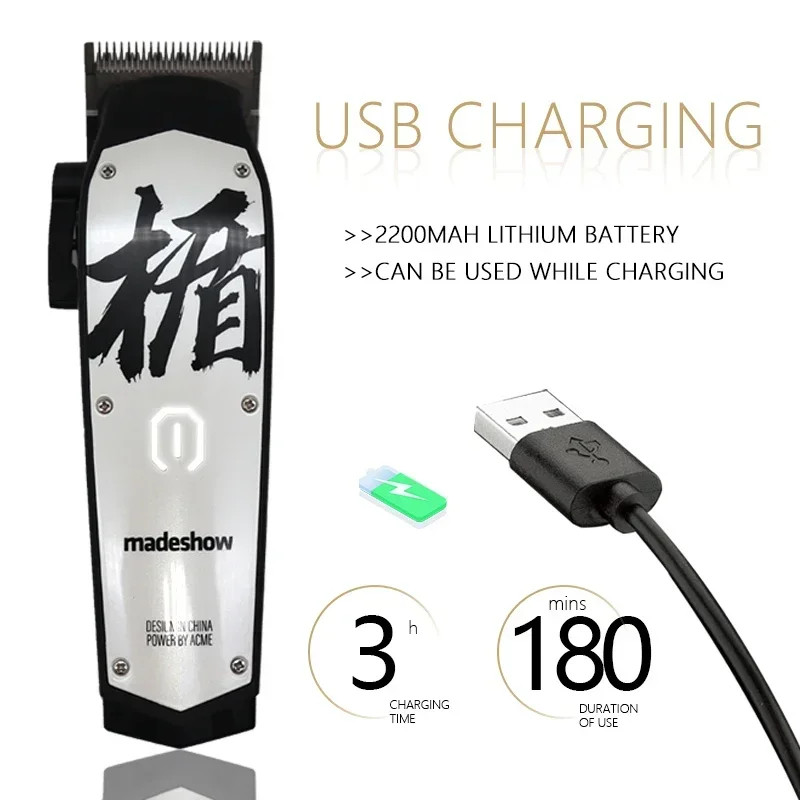Madeshow M10+ M11 Pro Hair Clipper — 7000RPM Oil Head Trimmer, Ceramic Blade