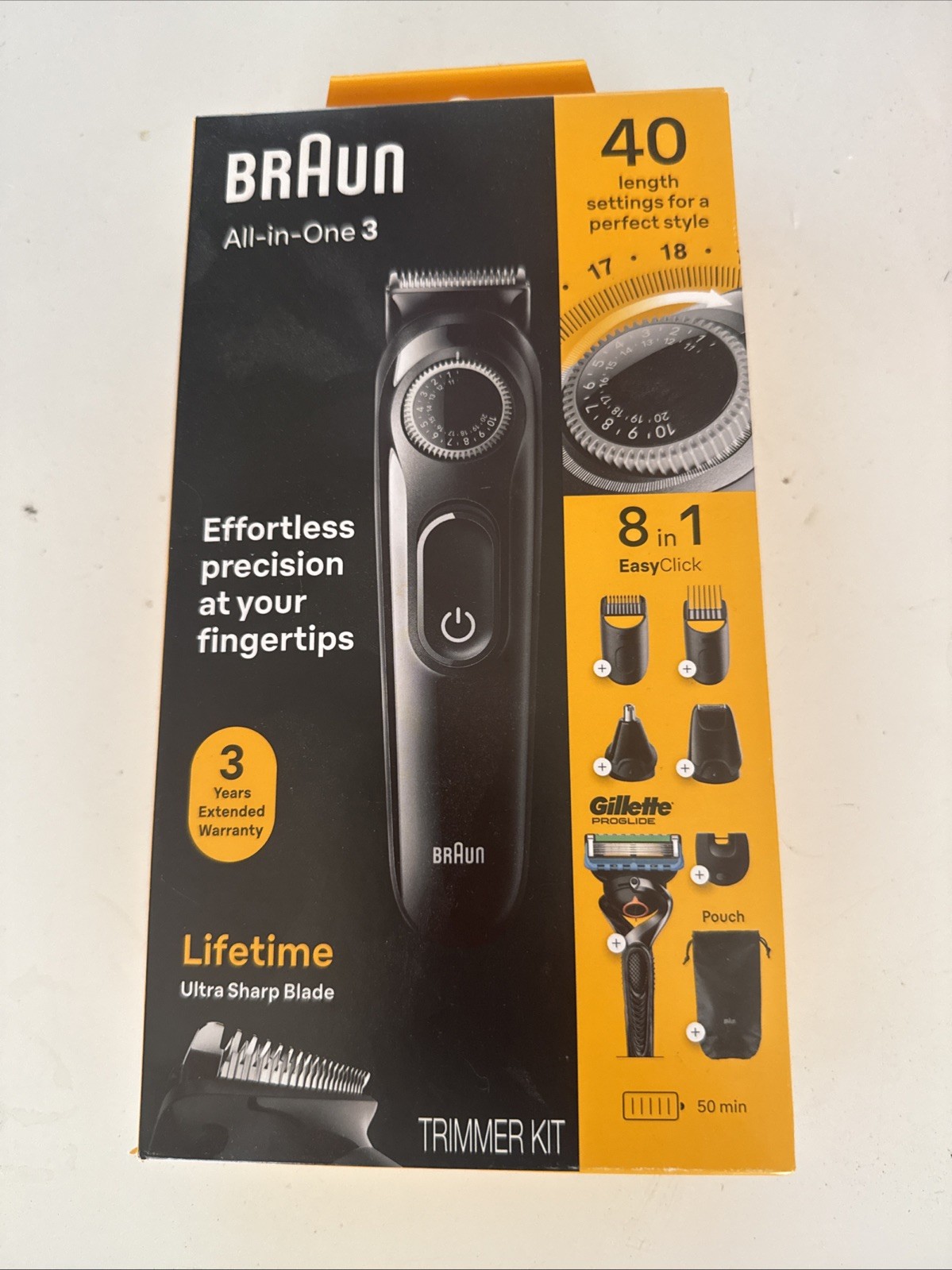 Braun Series 3 All-in-One 8-in-1 Electric Beard Trimmer Kit + Razor AIO3470 NEW