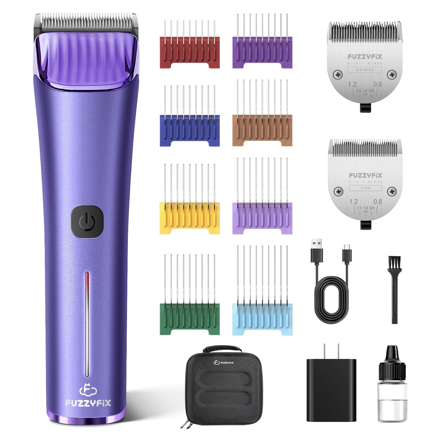 FuzzyFix PC611VX Dog Grooming Clipper with 5-in-1 Replacement Blade