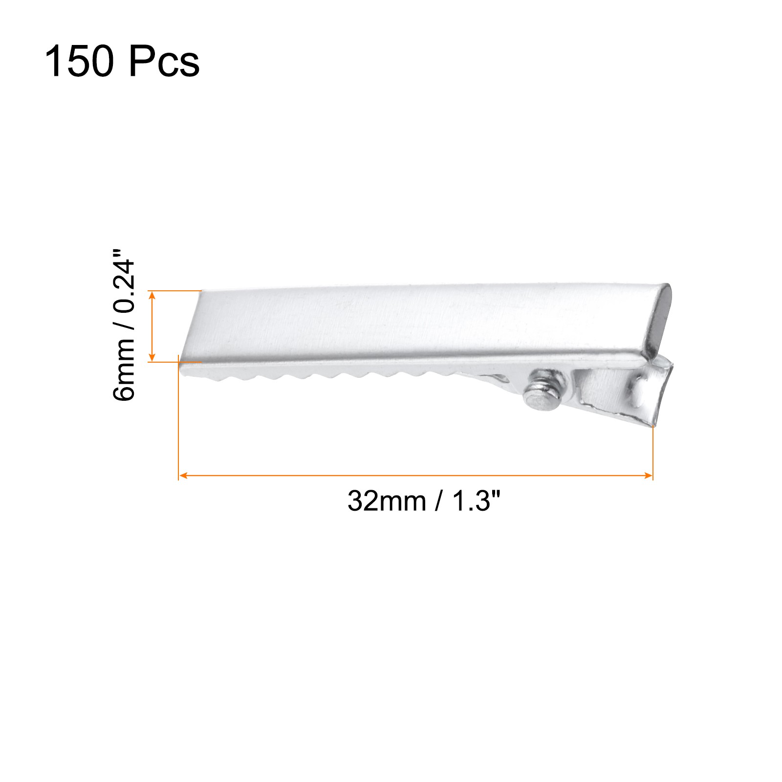 1.3 Inch Alligator Hair Clips Bow Clips Hair DIY Hair Metal Silver 150Pcs