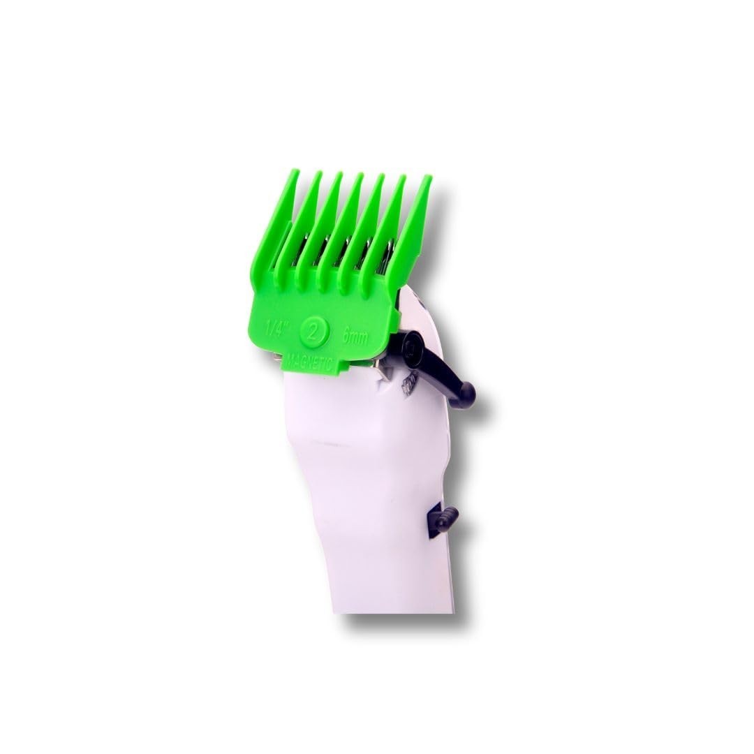 Professional Slime Green Magnetic Hair Combs – Precision Cutting Guides 1.5-19mm