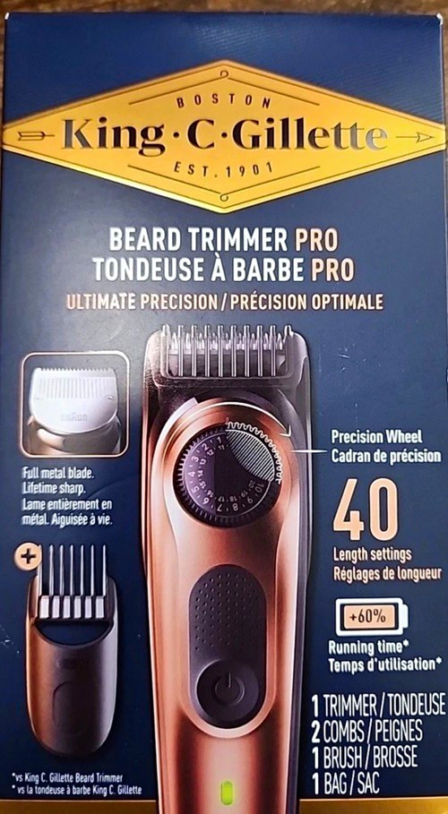 King C. Gillette Rechargeable Face Trimmer Beard Trimmer Pro Gold/Black