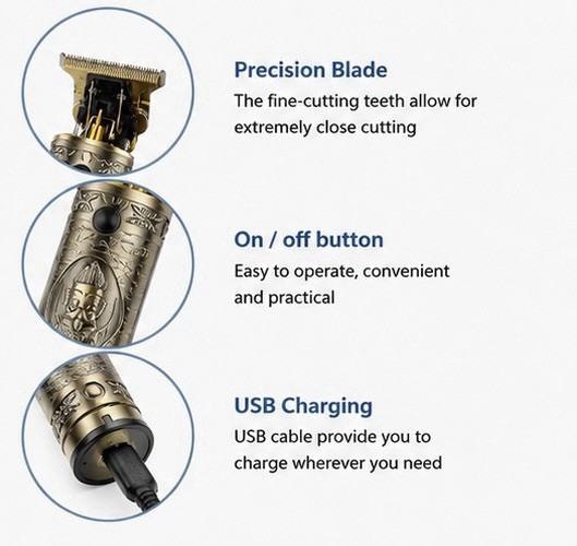 Men’s Professional Haircut Kit Model LM-400 USB Rechargeable Gold/Black