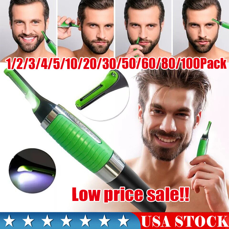 Hot Men Nose Ear Face Neck Eyebrow Hair Mustache Beard Trimmer Shaver Clipper PE