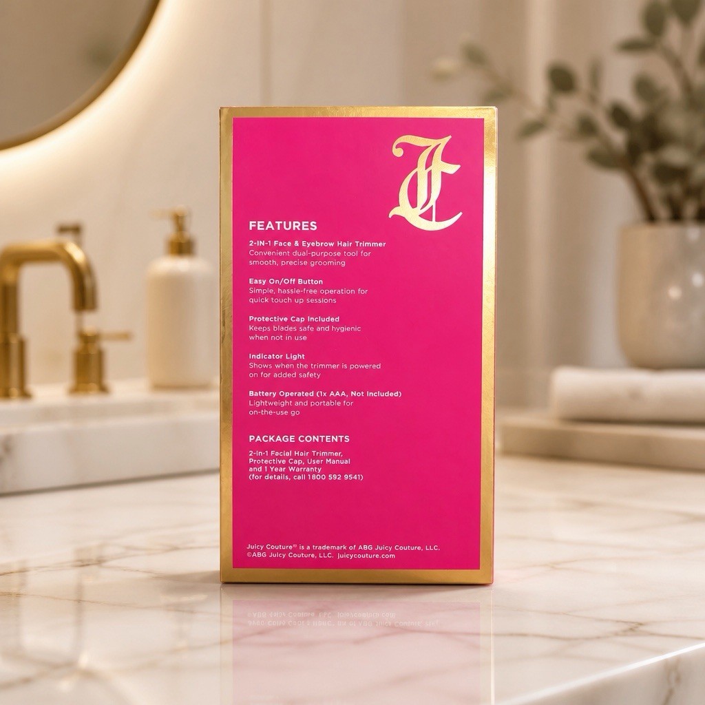 Juicy Couture 2-in-1 Face & Eyebrow Hair Trimmer Pink New In Box