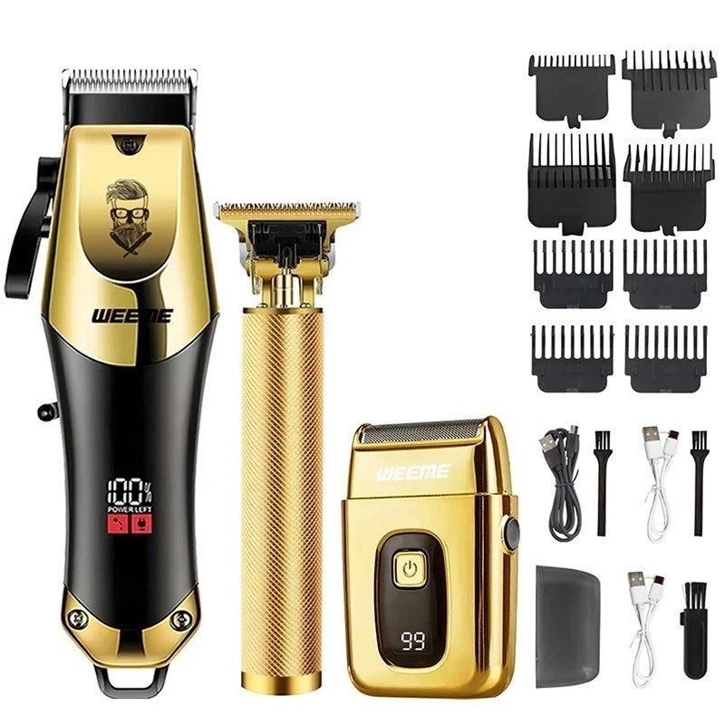 T9 Vintage Hair Clipper Beard Trimmer Rechargeable Grooming Kit & Nose Trimmer