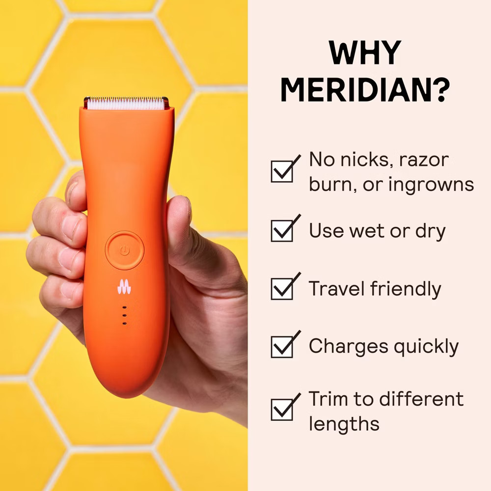 MERIDIAN Trimmer Premium, Pubic & Body Hair Trimmer for Men & Women,
