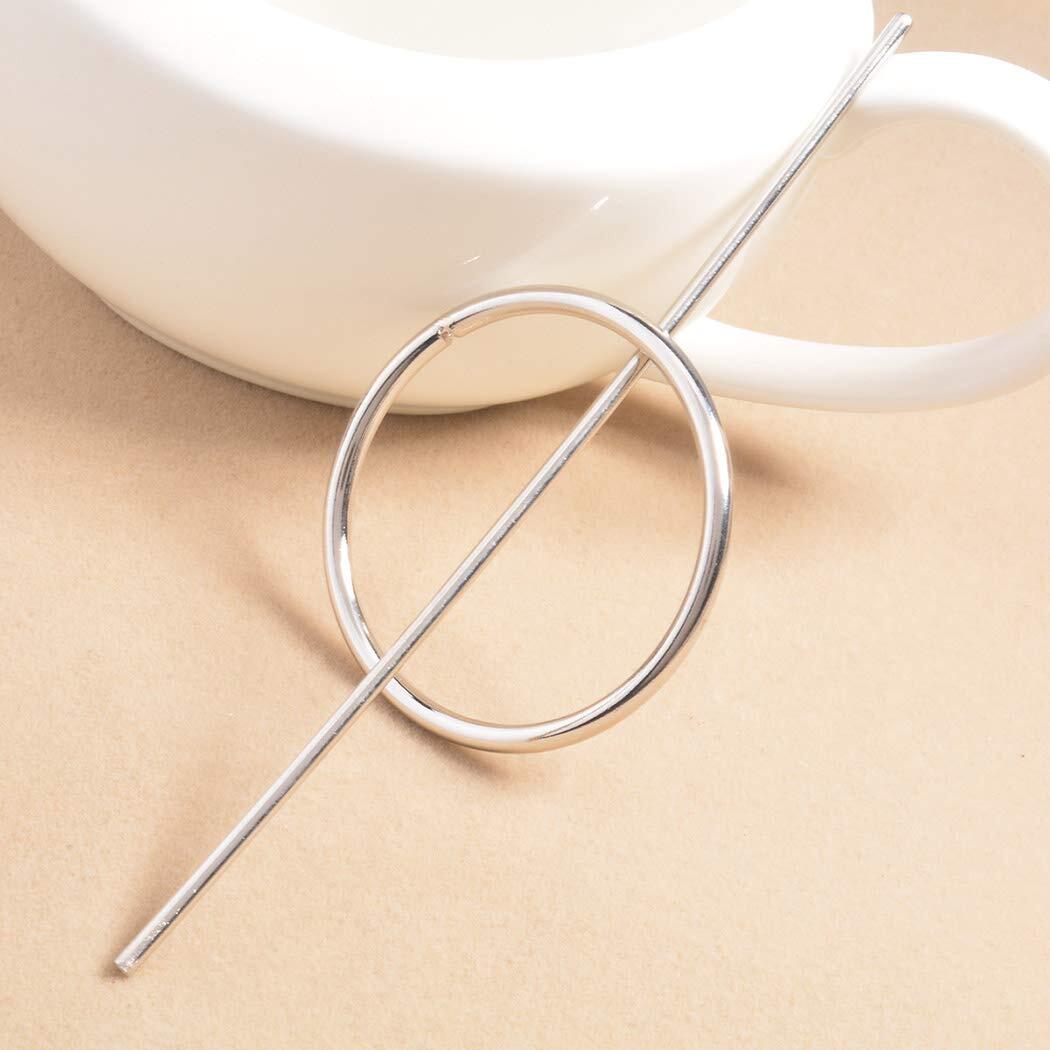Dreamyn Round Hair Clips Hollow Circle Barrettes Fashion Gold,Silver
