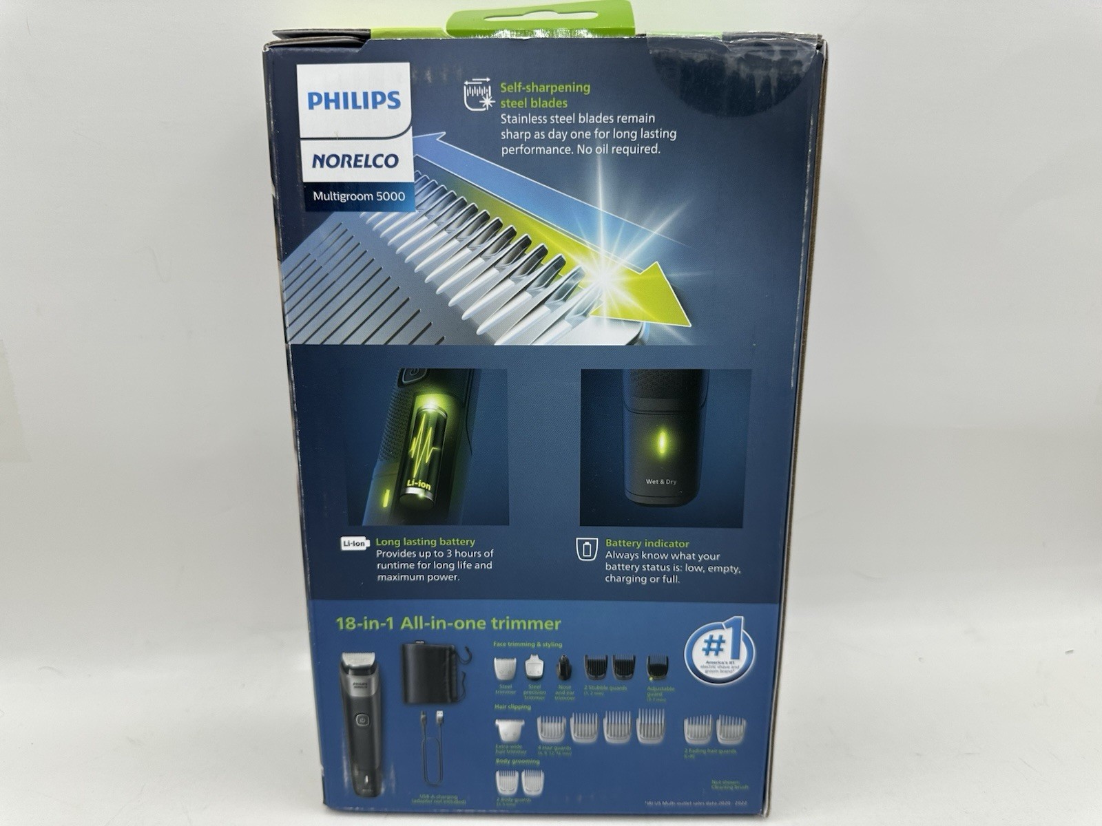 Philips Norelco Multigroom 5000 Trimmer 18pc All-in-One 11 Lengths Body Face New