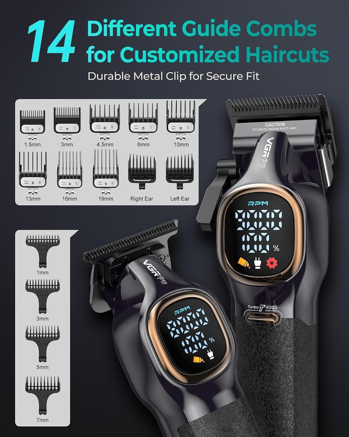 Professional Hair Clippers for Men, Professional Barber Clippers and Trimmer Set