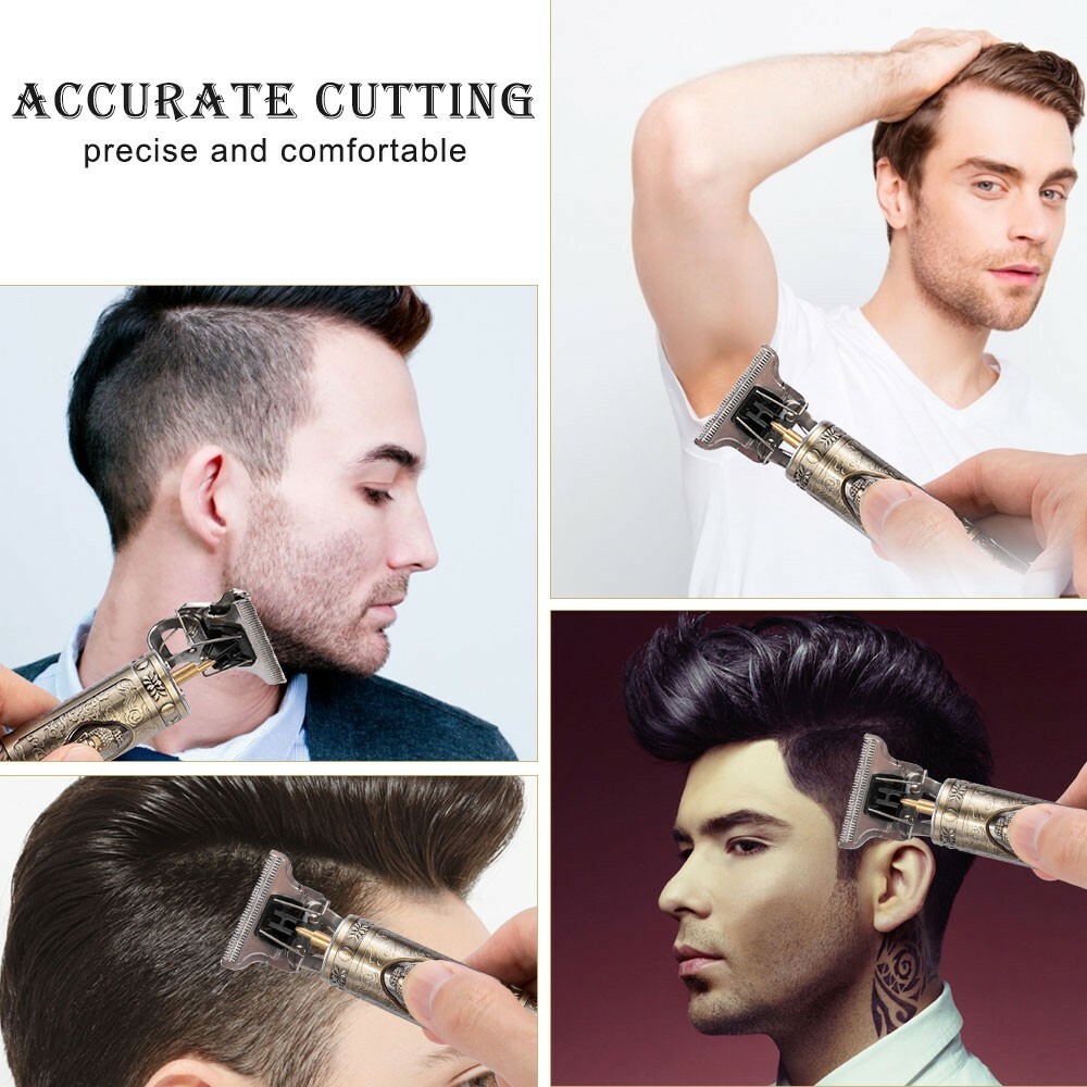 Men Hair Clippers Trimmer Shaver Cutting Beard Cordless Barber T-Blade Seller US