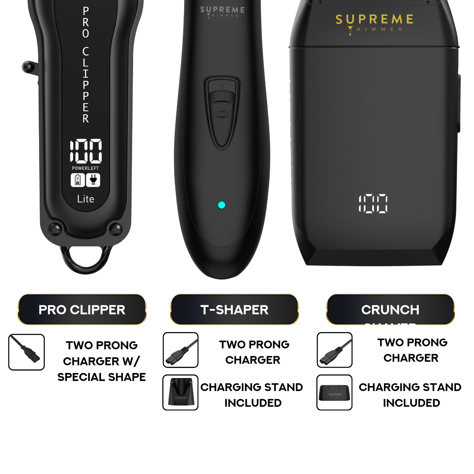 Supreme Trimmer Pro Clipper, Trimmer & Shaver Kit | STC5030 ST5220 STF602 Black