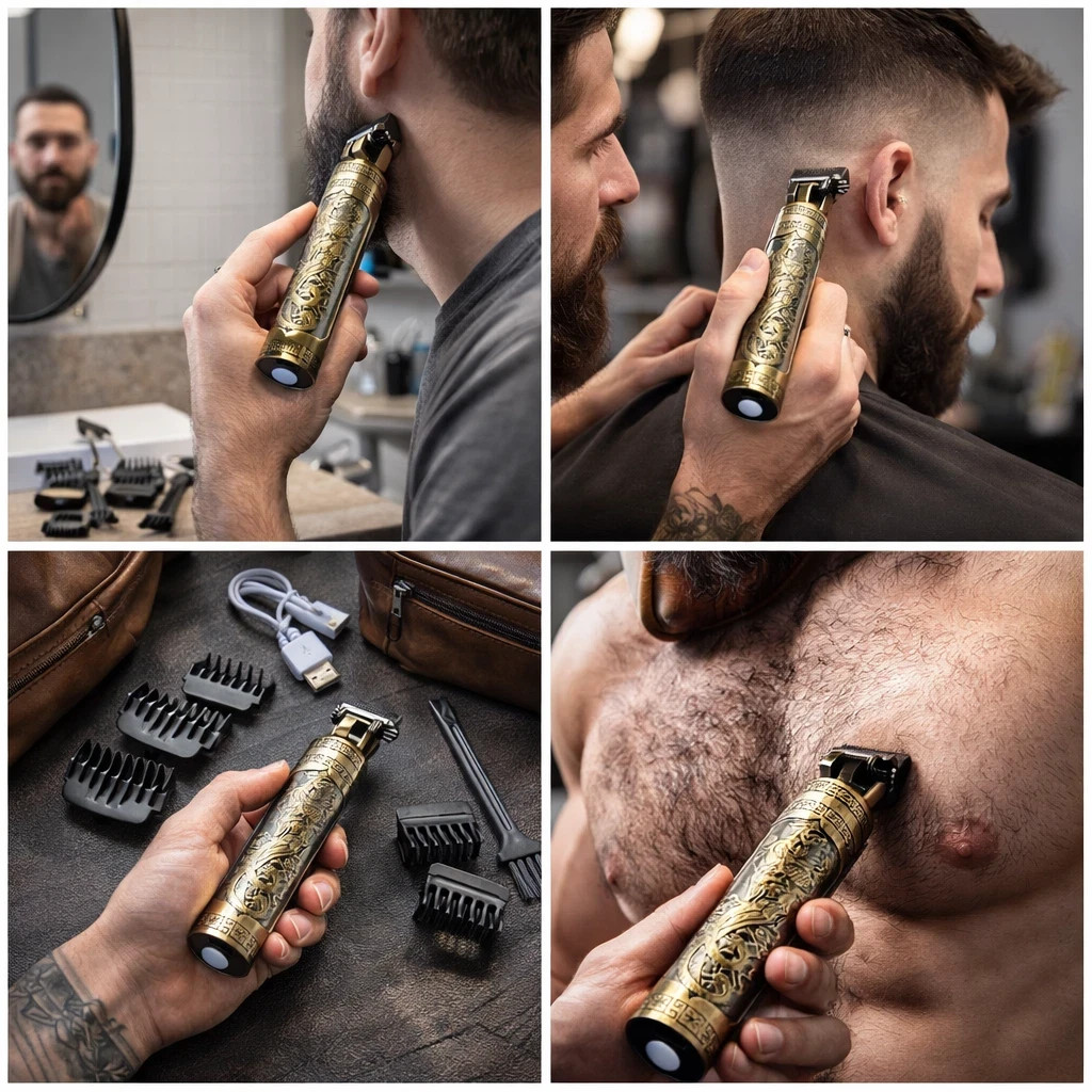 Vintage T9 Barbeador Dragon Beard Hair Trimmer Cutter Machine for Men