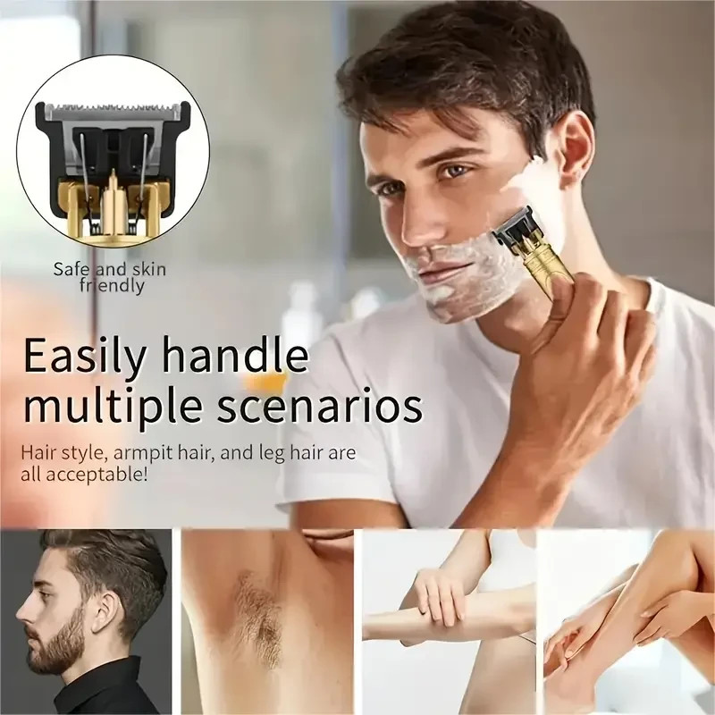 Vintage T9 Barbeador Gold Silver Beard Hair Trimmer Cutter Machine for Men