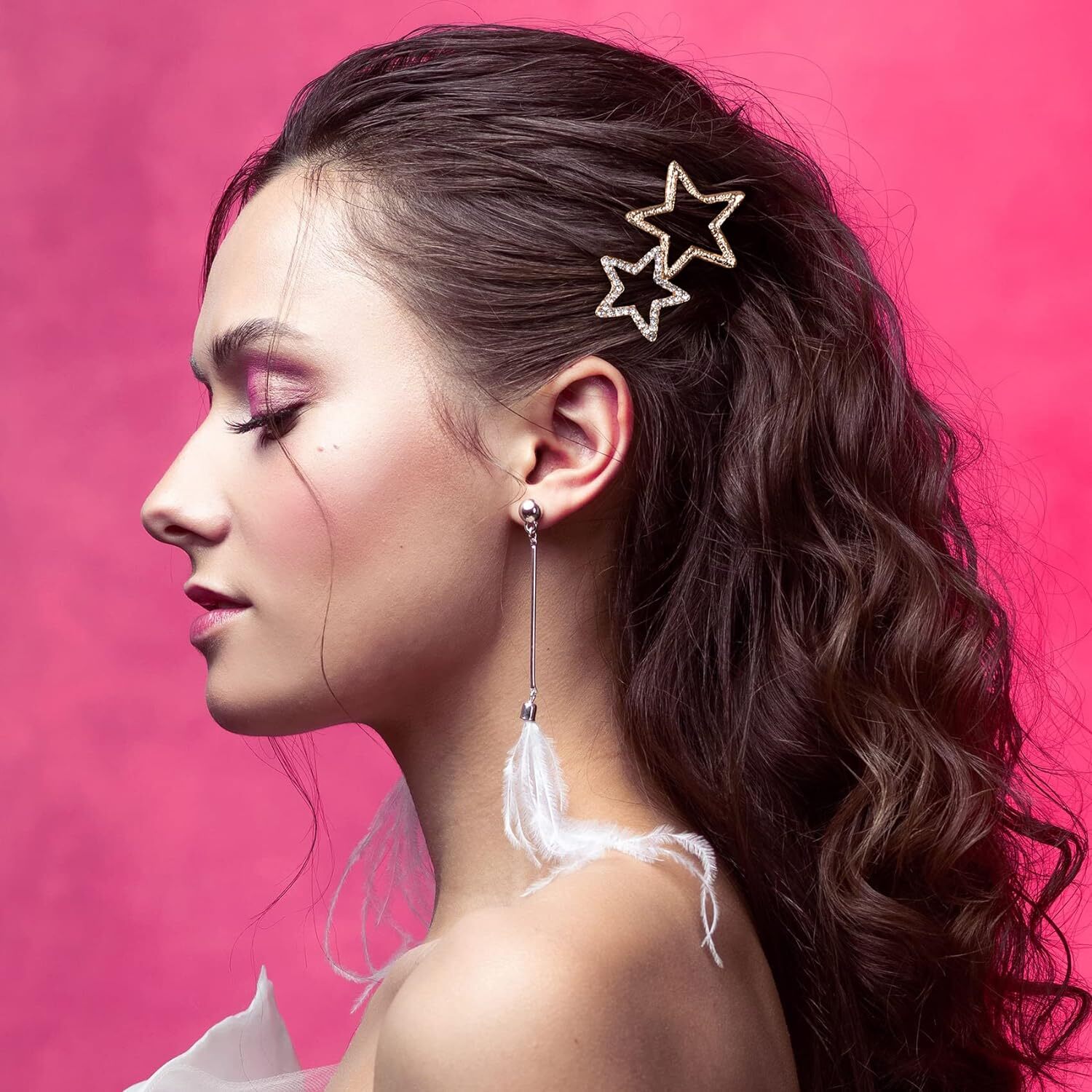 OIIKI Star Hair Clips Pins 8pcs, Barrettes Elegant Gold / silver
