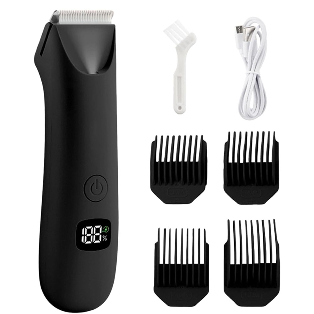 Groin Pubic Hair Trimmer for Men’s Electric Ball Trimmer Wet/Dry Body Shaver USB