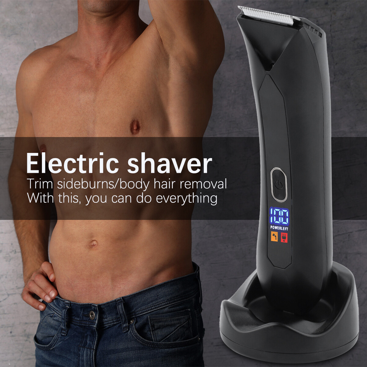 Men’s Pubic Hair Trimmer Electric Groin Body Hair Shaver for Balls Body Hair US