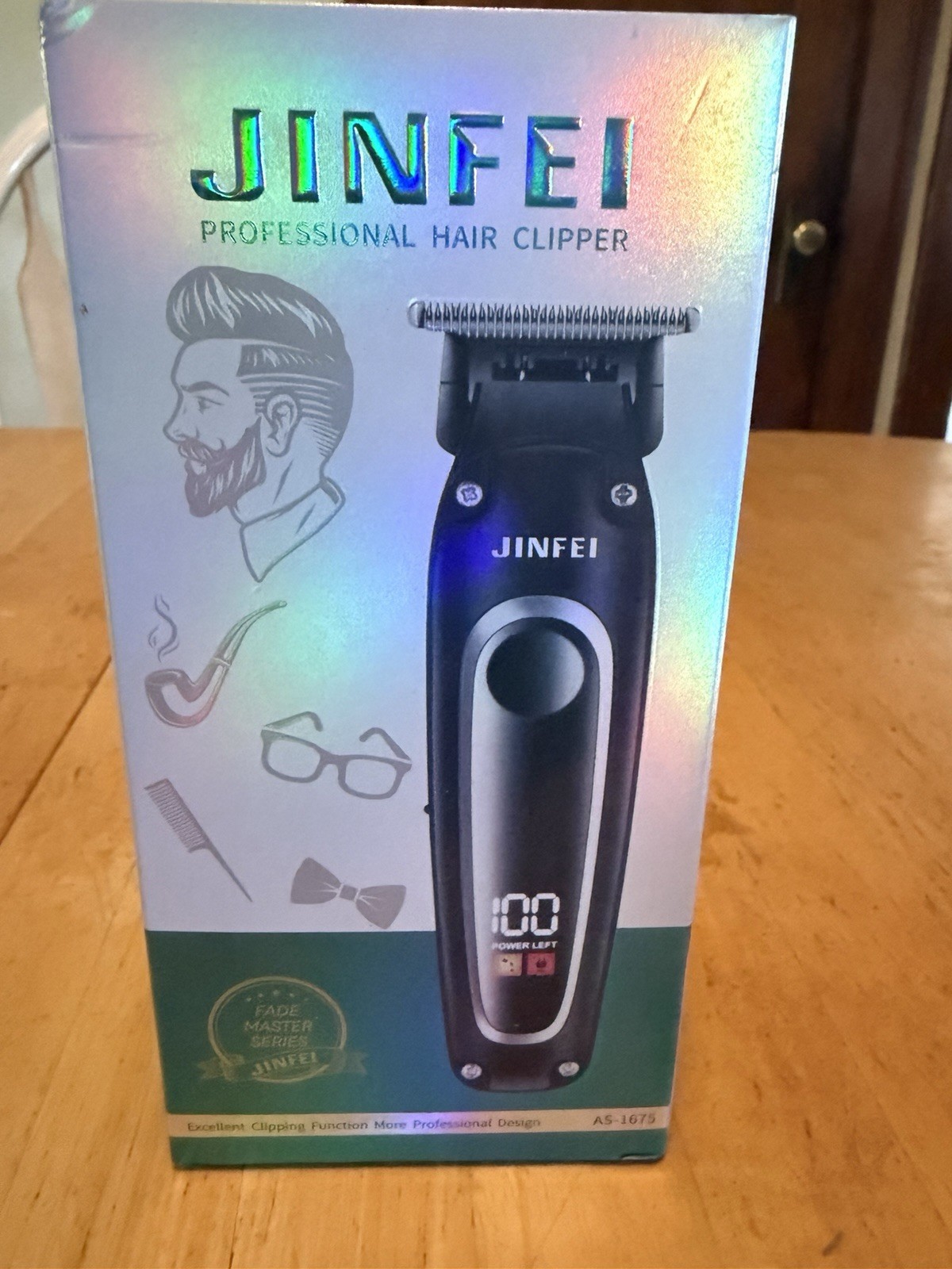 JINFEI T-Blade Cordless Hair Clipper, USB Rechargeable, LED, Black