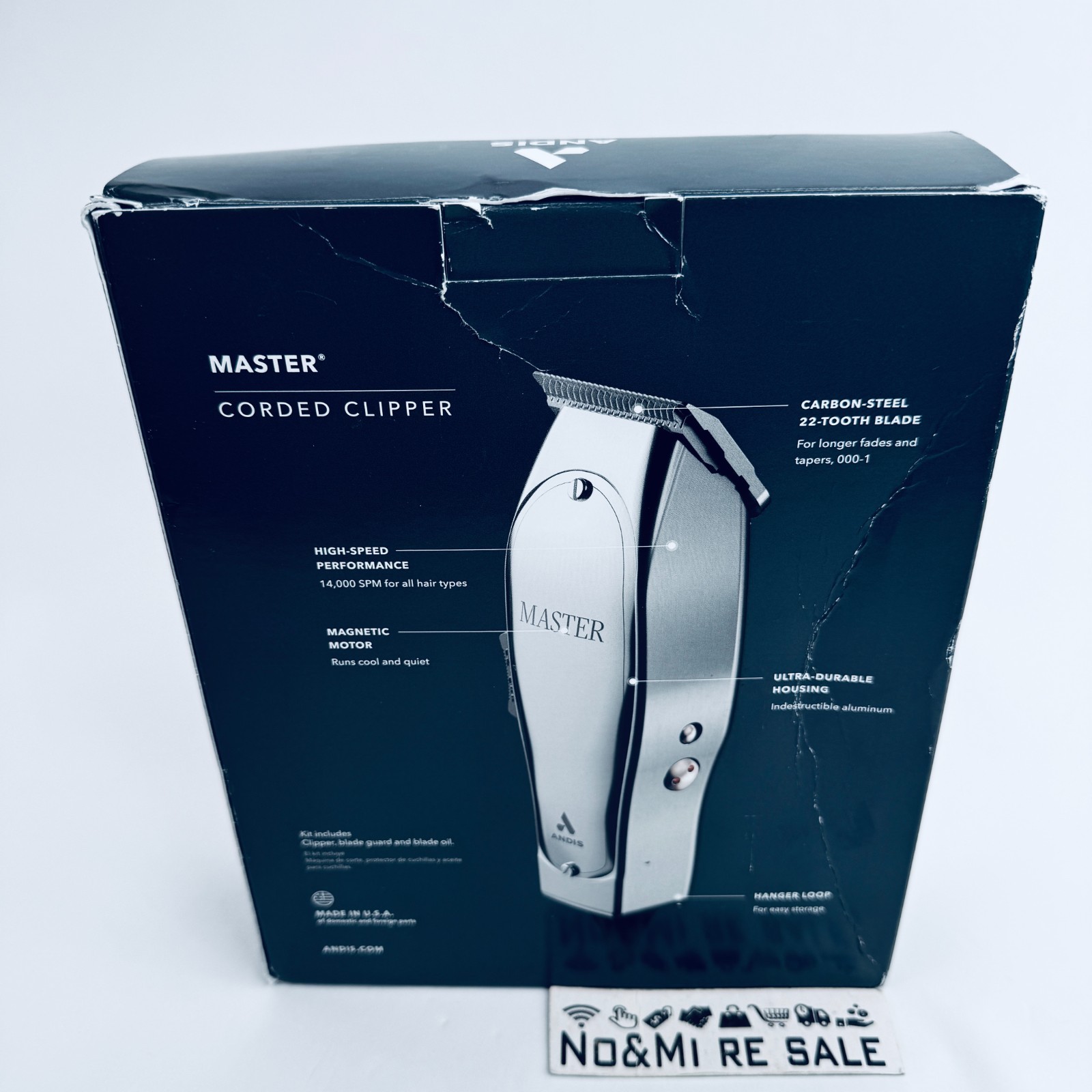 Andis 01815 Master Adjustable Blade Hair Clipper, 14000 SPM, Silver