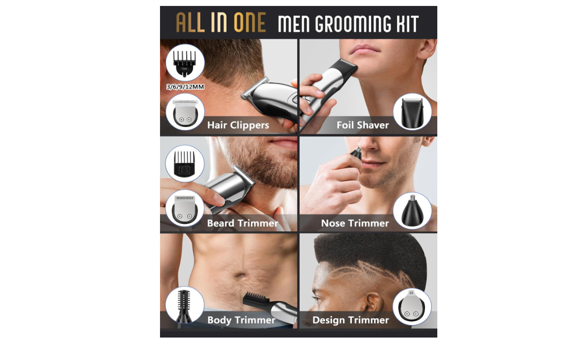 Ufree Beard Trimmer for Men, Waterproof Electric Razor, Grooming Kit | Stainless