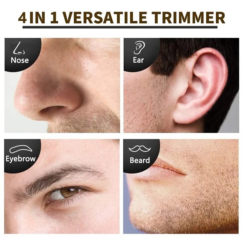 4in1 Rechargeable Nose Ear Eyebrow Beard Trimmer Ear Hair Removal Clean for Men