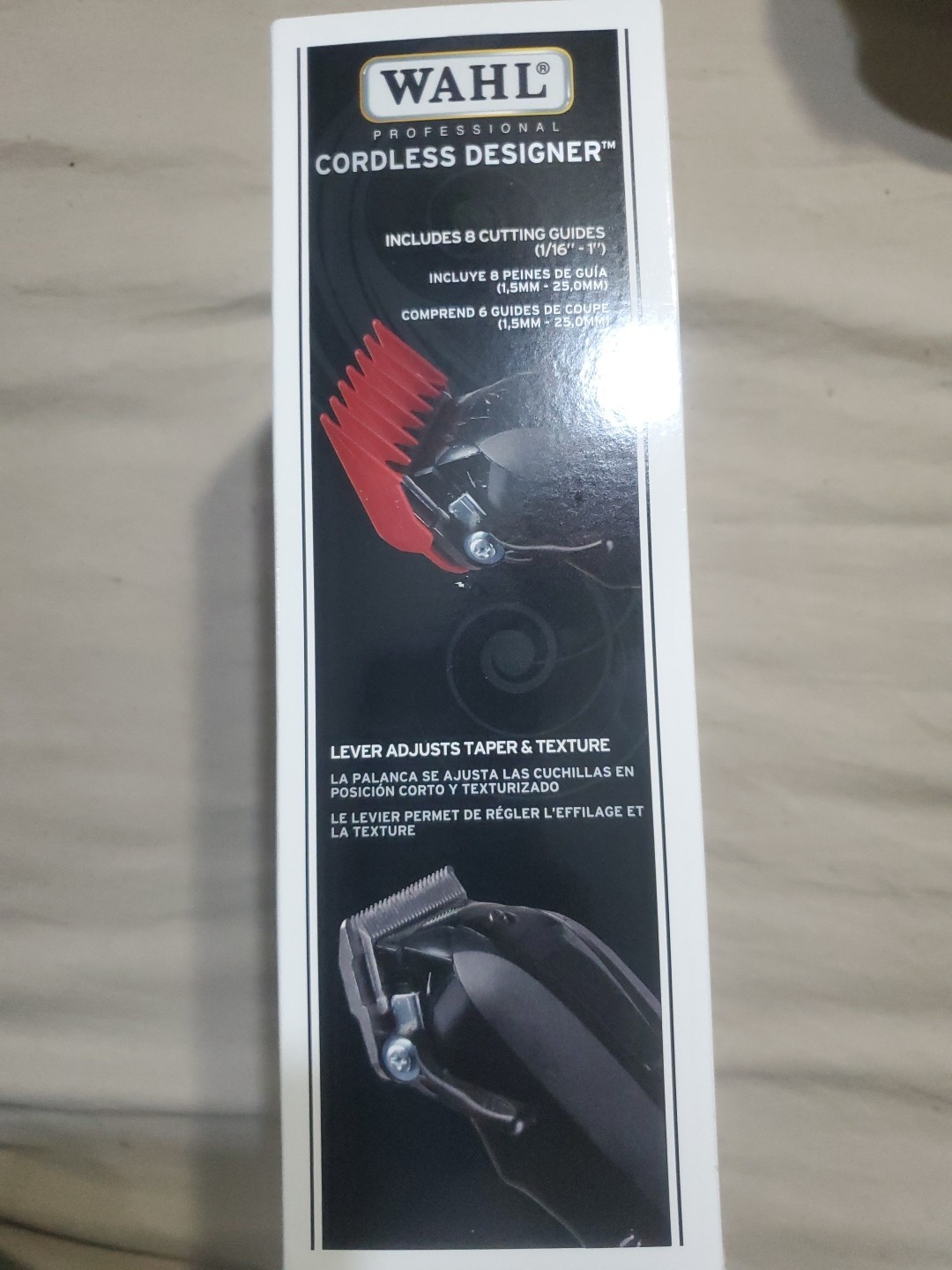 Wahl Cordless Designer Clipper Lithium-Ion Rotary Motor Square Blade Black