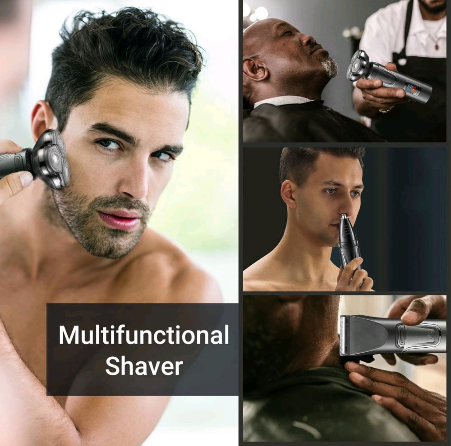 OCTMOM Electric Shavers for Men, 3-in-1 Cordless Beard Trimmer