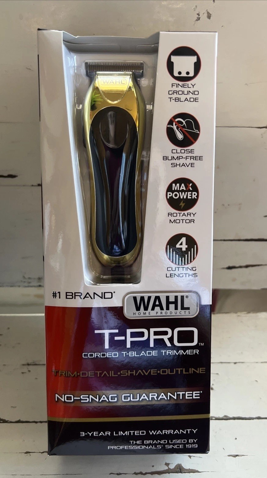 Wahl T-Pro Corded Compact Men’s Beard Trimmer Gold Black T-Blade NEW