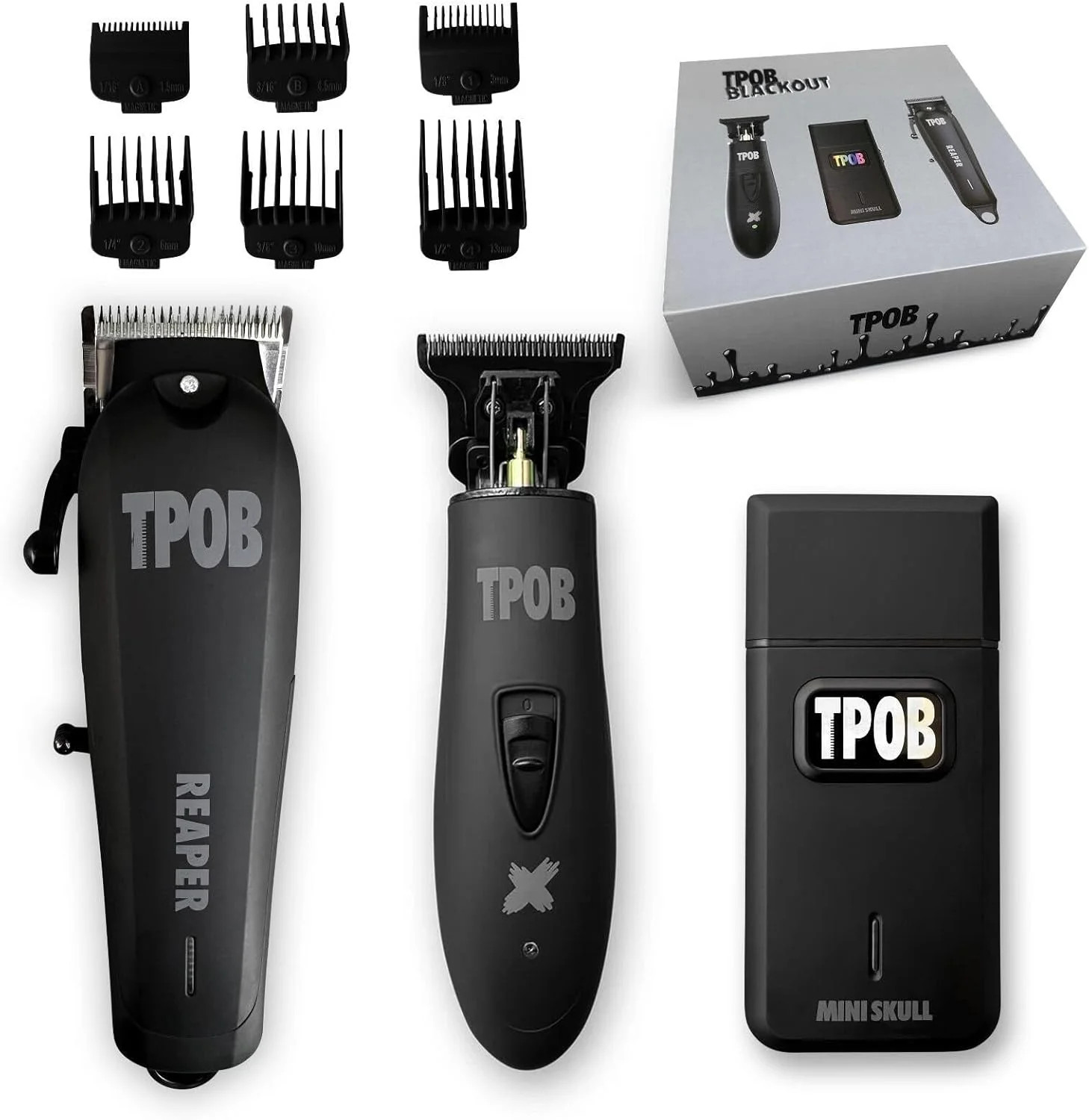 TPOB Slime 2 Black Clipper Trimmer Shaver Set Barber Hair Clippers