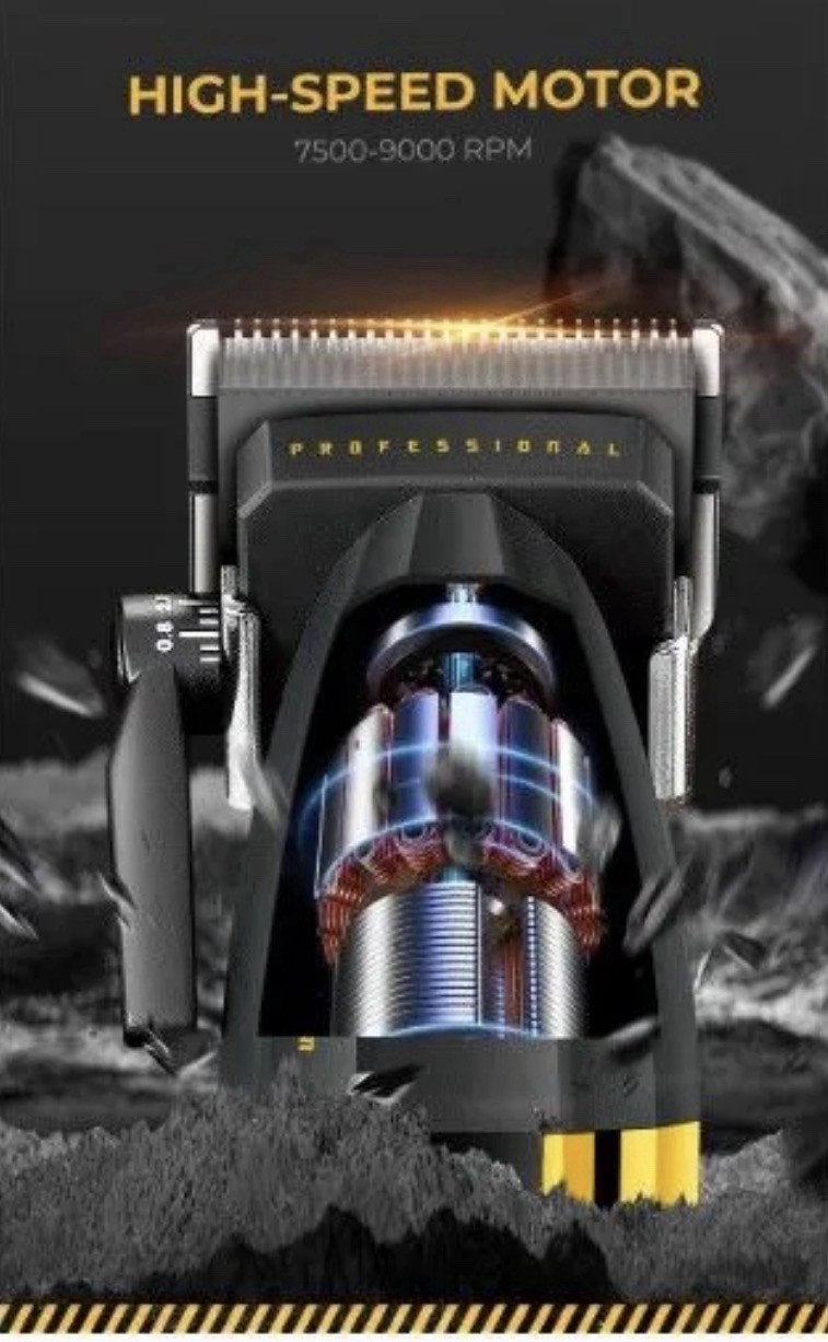 VGR V-285 Cordless Rechargeable Hair Clipper, USB Charging, Black/Gold Guards