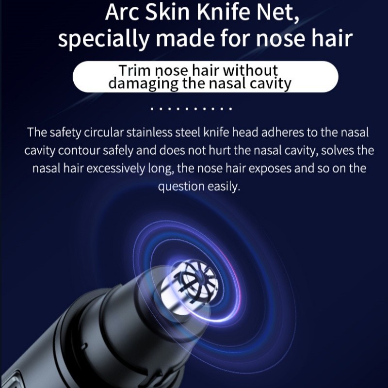 Ear and Nose Hair Trimmer with LED indicator USB Rechargeable Water Resistant