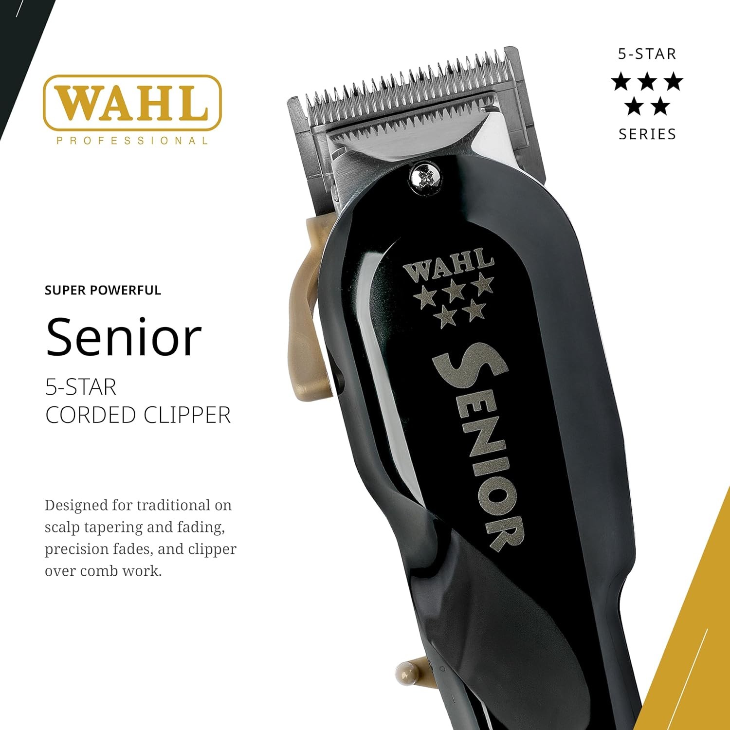 Wahl 8545 Professional 5 Star Corded Senior Clipper – Black