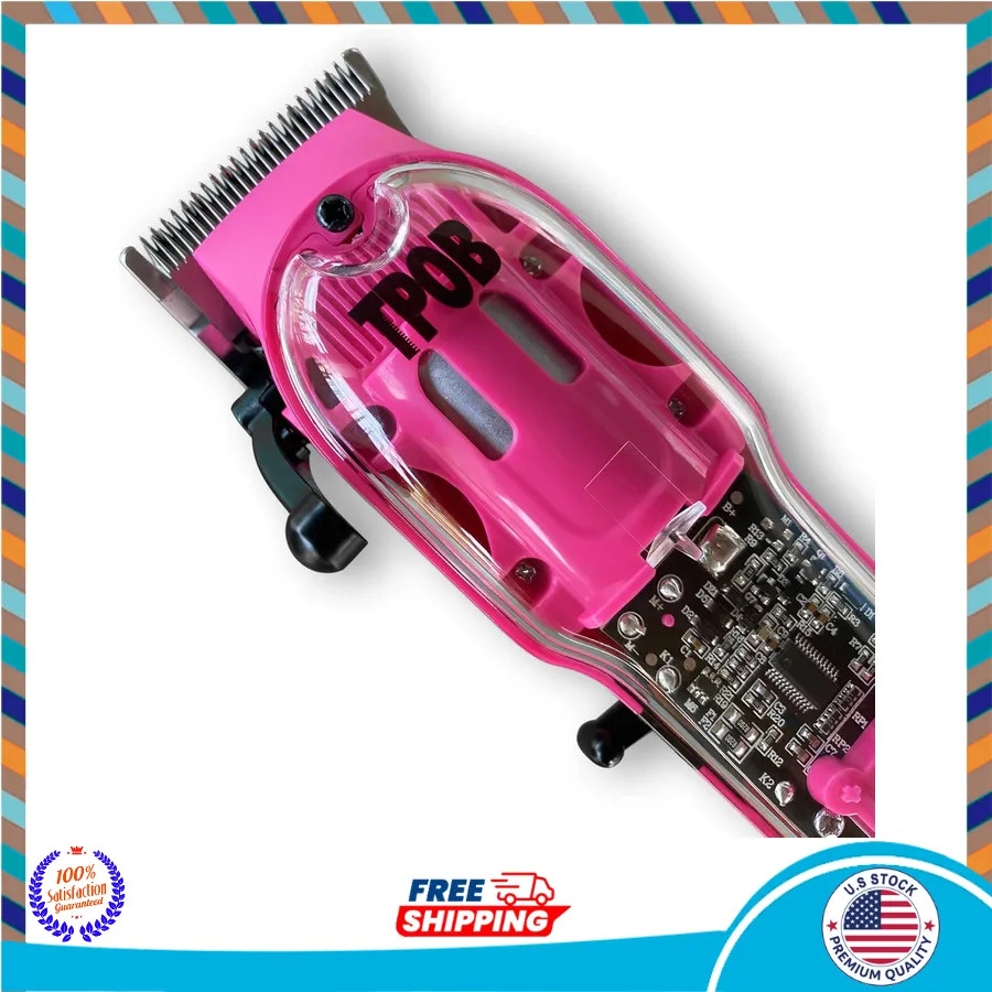 TPOB Slime 2 Barber Hair Clippers 6800 RPM X Fade Blade Matte Green Pink