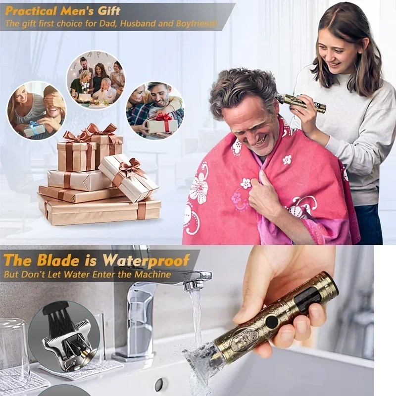 Professional Hair Clippers Trimmer Cutting Beard Cordless Barber Shaving Machine