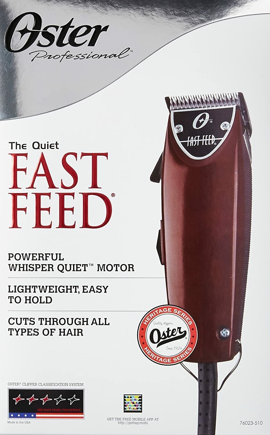 OSTER The Quiet Fast Feed Adjustable Pivot Motor Clipper 76023-510