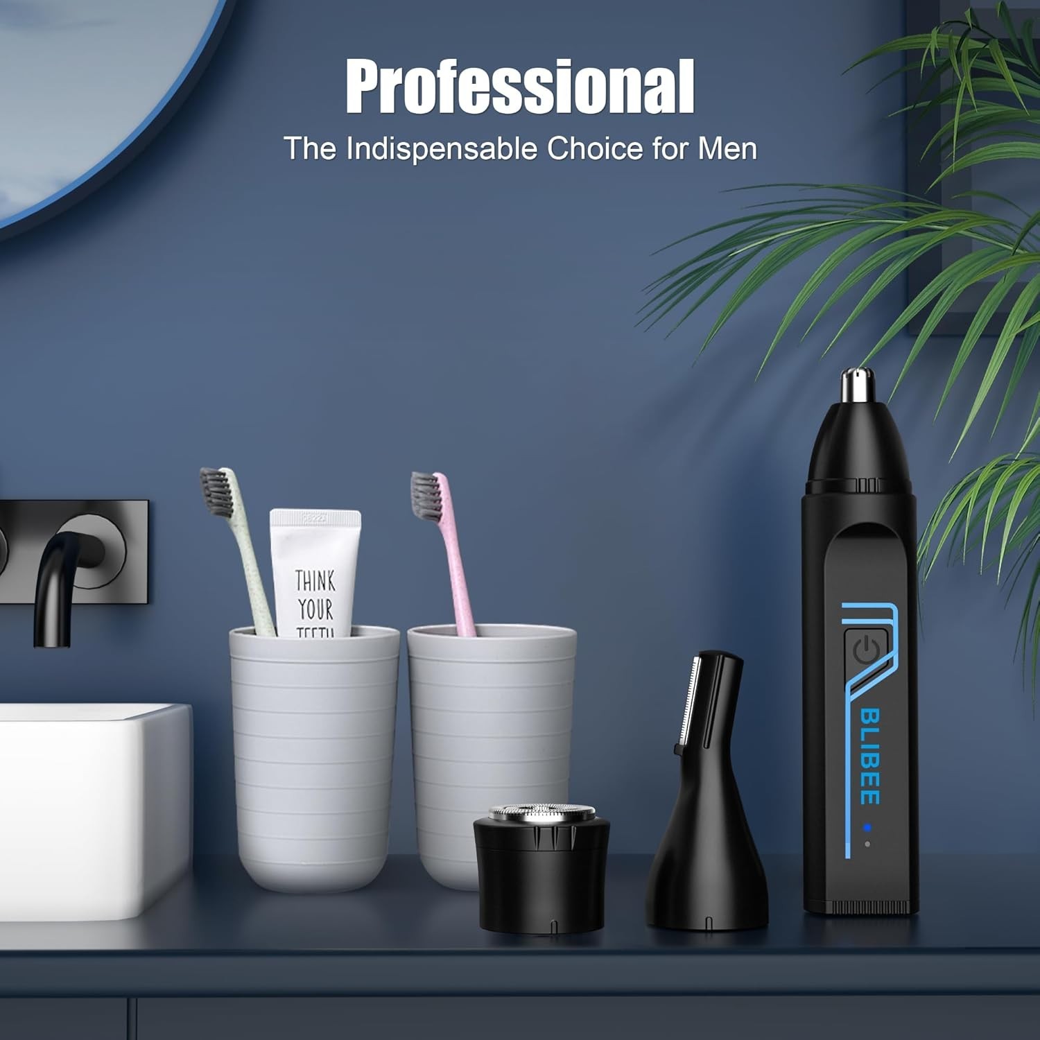 Ear and Nose Hair Trimmer with LED Display, USB Rechargeable Nose Trimmer